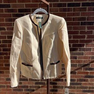 Lauren Ralph Lauren Cream and Brown Blazer